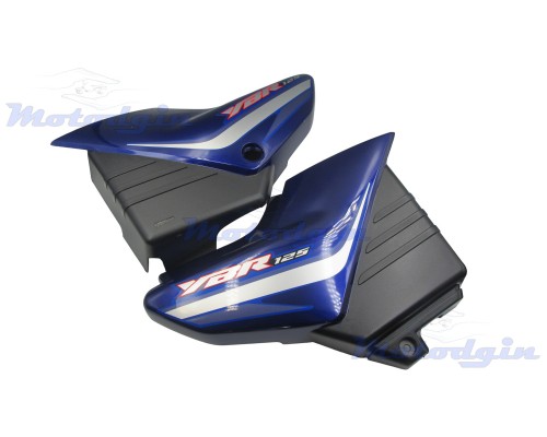 Пластик Yamaha YBR125 2006г боковой пара на бардачок синий
