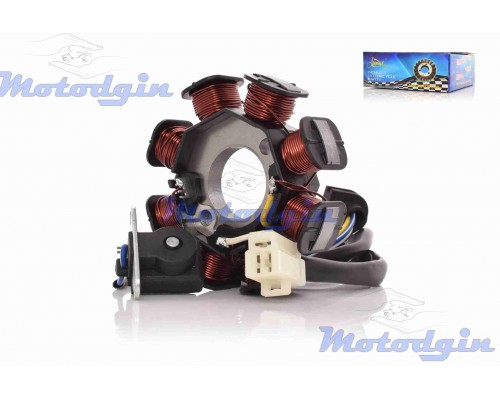 Статор генератора Honda AF34 (8 котушок, 3 контакти)