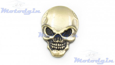 Наклейки об'ємні Skull бронза