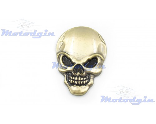 Наклейки об'ємні Skull бронза