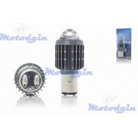 Лампа в фару BA20D 12V 35/35W 2 диода линза Led LPI