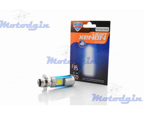 Лампа в фару P15D-25 (3уса) 35w / 35w Led JWBP