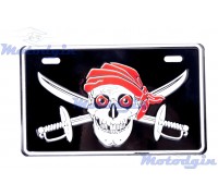 Номерний знак декоративний Skull череп з шаблями