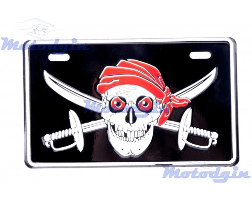 Номерний знак декоративний Skull череп з шаблями